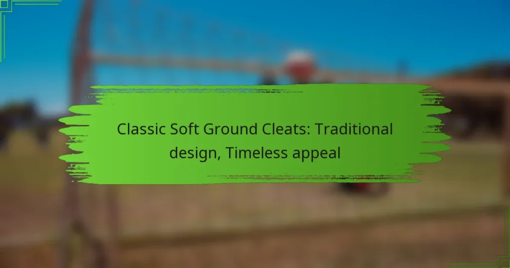 Classic Soft Ground Cleats: Traditional design, Timeless appeal