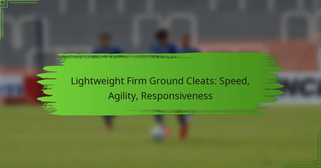 Lightweight Firm Ground Cleats: Speed, Agility, Responsiveness