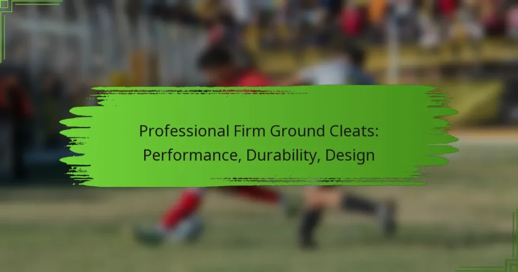 Professional Firm Ground Cleats: Performance, Durability, Design