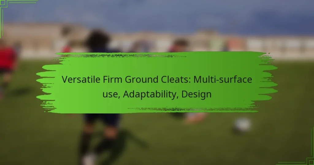 Versatile Firm Ground Cleats: Multi-surface use, Adaptability, Design