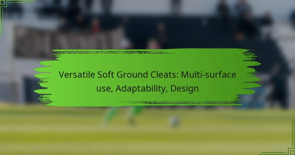 Versatile Soft Ground Cleats: Multi-surface use, Adaptability, Design