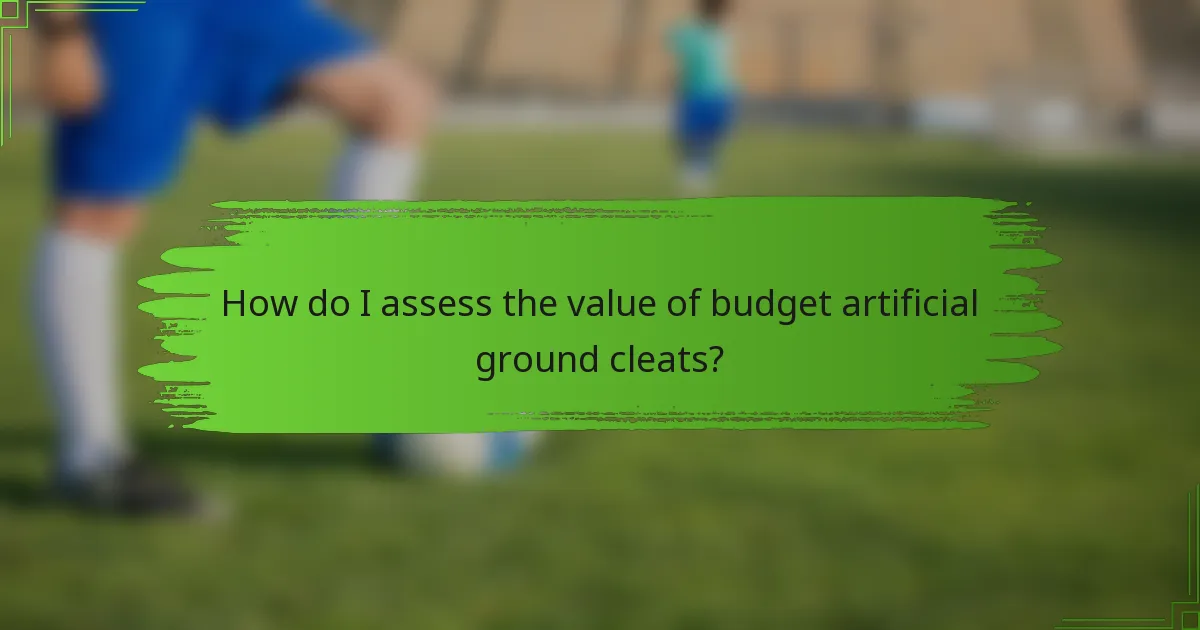 How do I assess the value of budget artificial ground cleats?