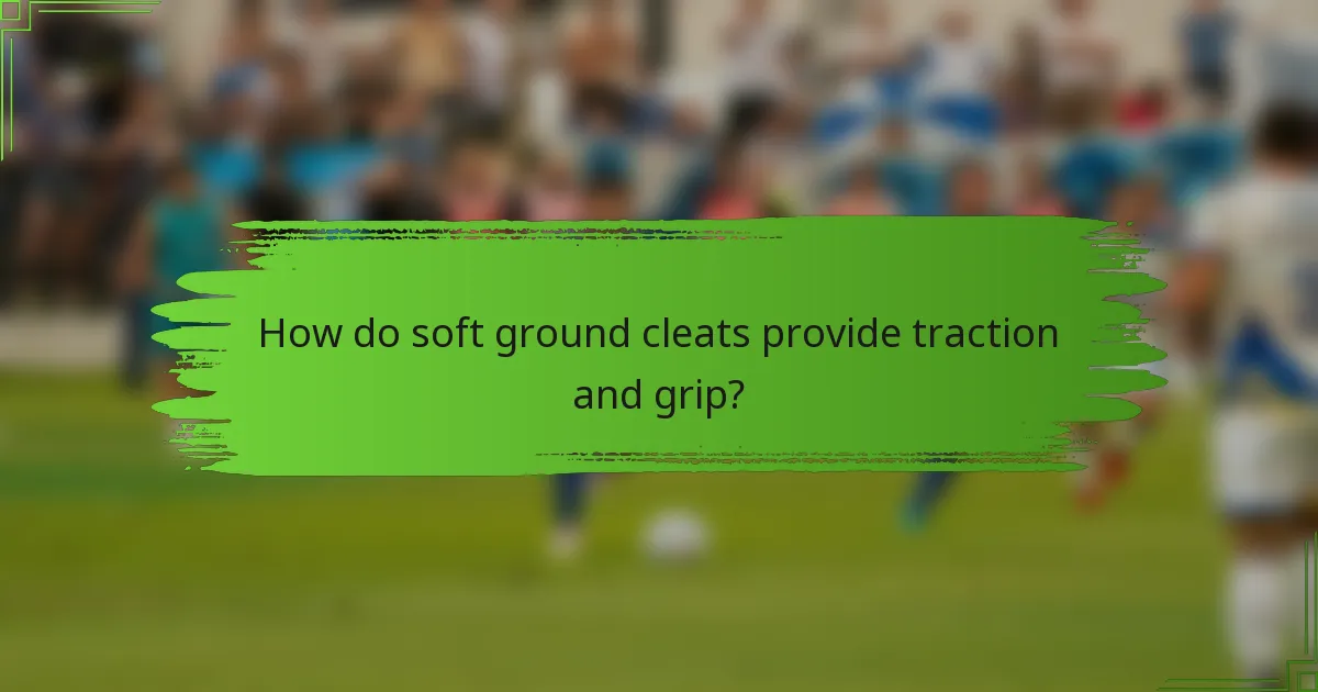 How do soft ground cleats provide traction and grip?