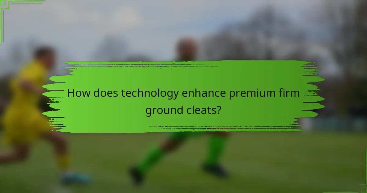 How does technology enhance premium firm ground cleats?