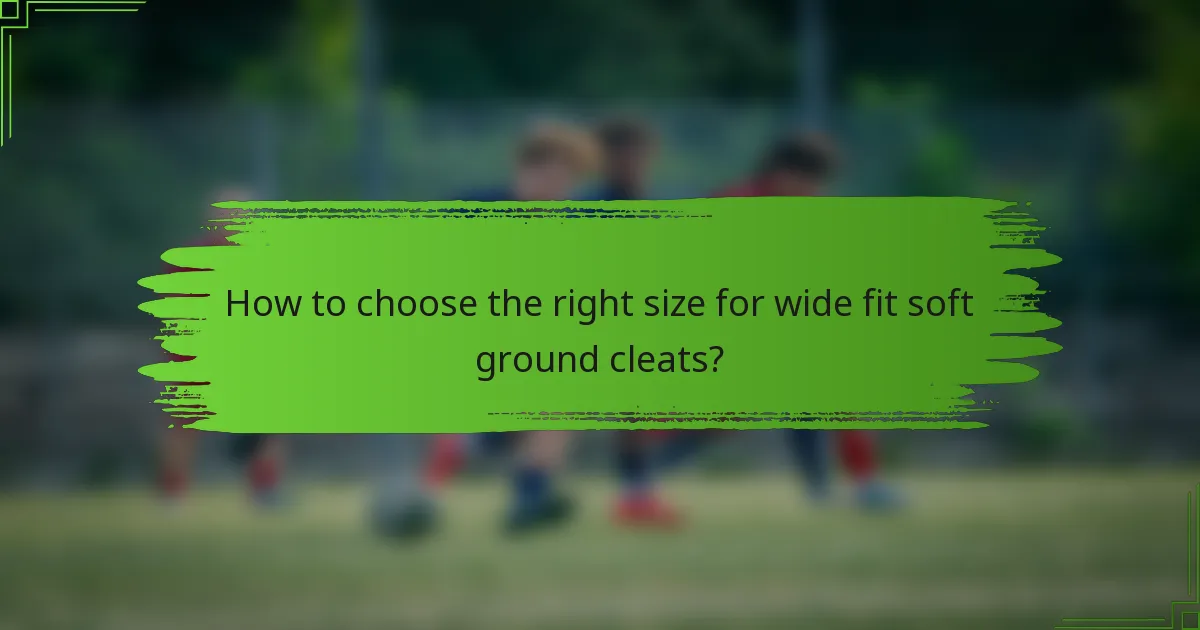 How to choose the right size for wide fit soft ground cleats?