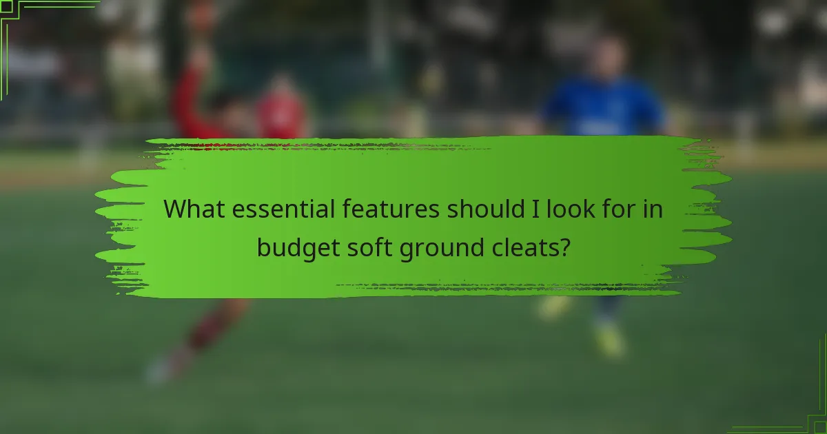 What essential features should I look for in budget soft ground cleats?