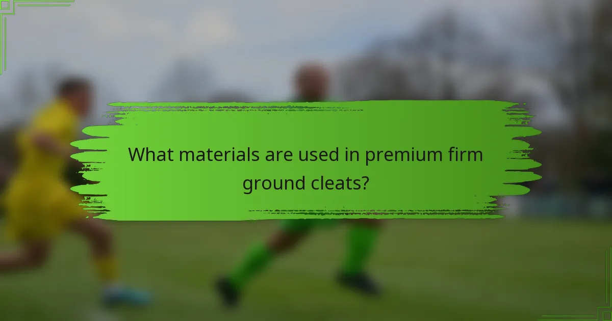 What materials are used in premium firm ground cleats?