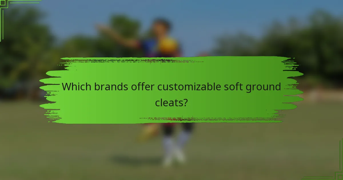 Which brands offer customizable soft ground cleats?