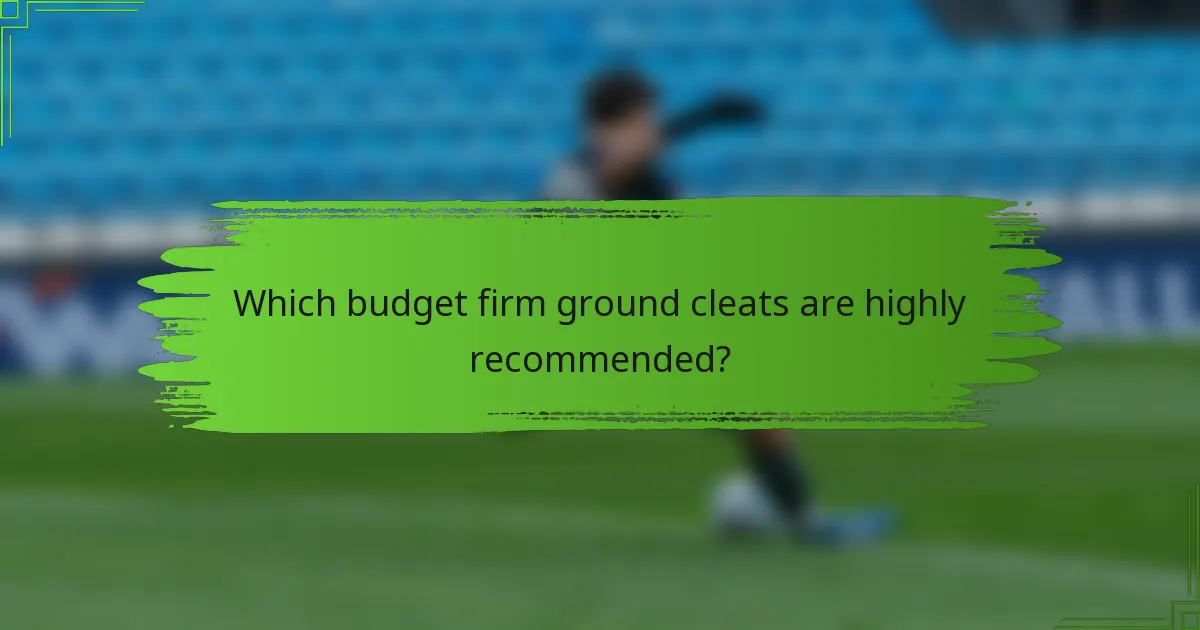 Which budget firm ground cleats are highly recommended?